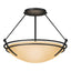 Hubbardton Forge 2000 Black Sand Glass (SS) Presidio Tryne Semi-Flush