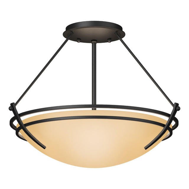 Hubbardton Forge 2000 Black Sand Glass (SS) Presidio Tryne Semi-Flush