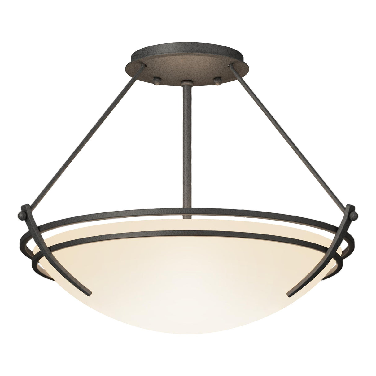 Hubbardton Forge 2000 Natural Iron Opal Glass (GG) Presidio Tryne Semi-Flush