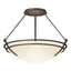 Hubbardton Forge 2000 Natural Iron Opal Glass (GG) Presidio Tryne Semi-Flush