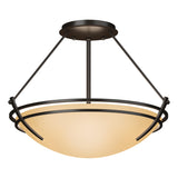 Hubbardton Forge 2000 Oil Rubbed Bronze Sand Glass (SS) Presidio Tryne Semi-Flush