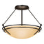 Hubbardton Forge 2000 Oil Rubbed Bronze Sand Glass (SS) Presidio Tryne Semi-Flush