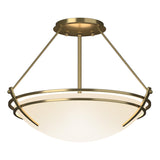 Hubbardton Forge 2000 Modern Brass Opal Glass (GG) Presidio Tryne Semi-Flush