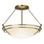 Hubbardton Forge 2000 Modern Brass Opal Glass (GG) Presidio Tryne Semi-Flush