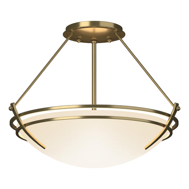 Hubbardton Forge 2000 Modern Brass Opal Glass (GG) Presidio Tryne Semi-Flush