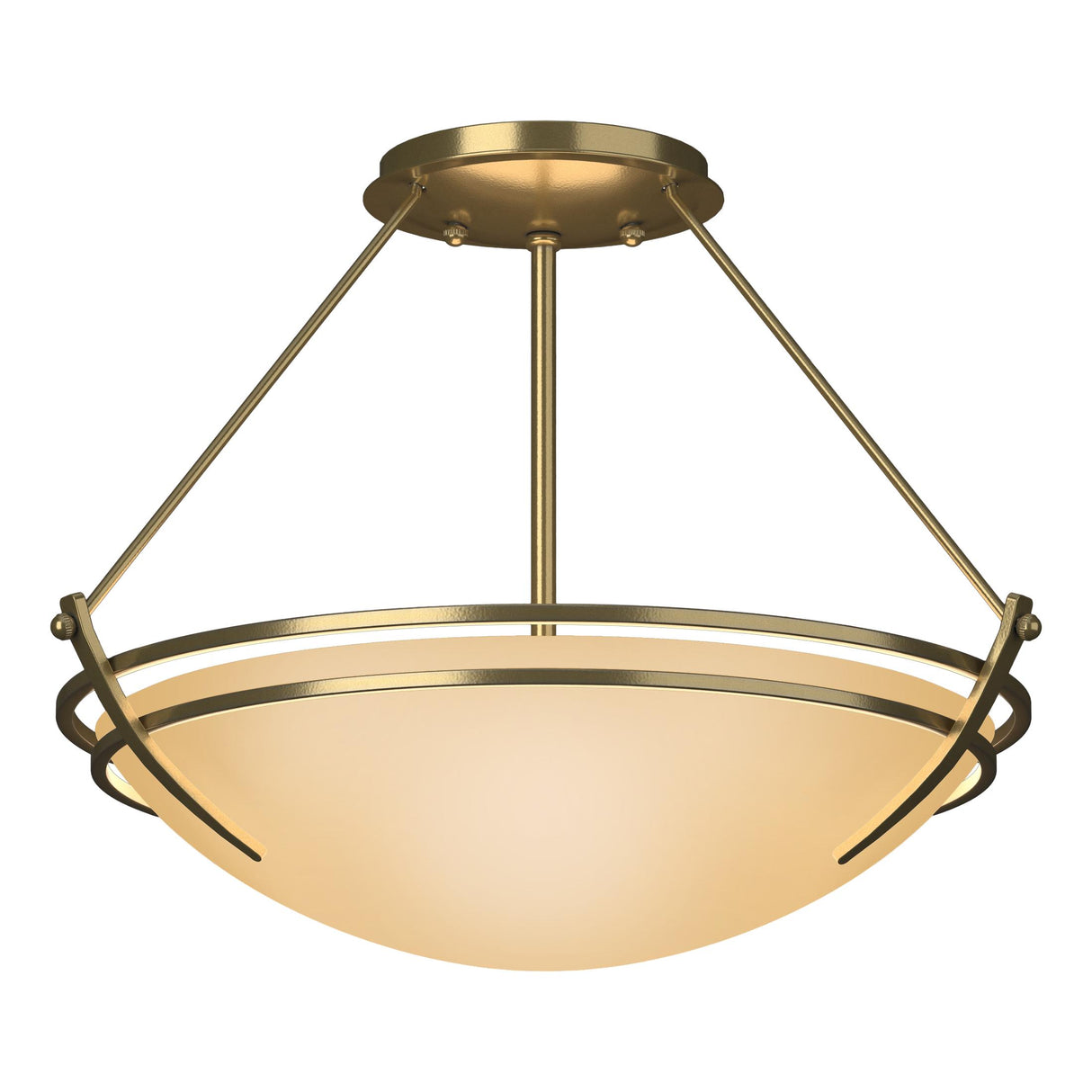 Hubbardton Forge 2000 Modern Brass Sand Glass (SS) Presidio Tryne Semi-Flush