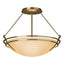 Hubbardton Forge 2000 Modern Brass Sand Glass (SS) Presidio Tryne Semi-Flush
