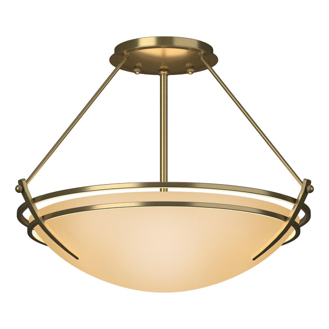 Hubbardton Forge 2000 Modern Brass Sand Glass (SS) Presidio Tryne Semi-Flush