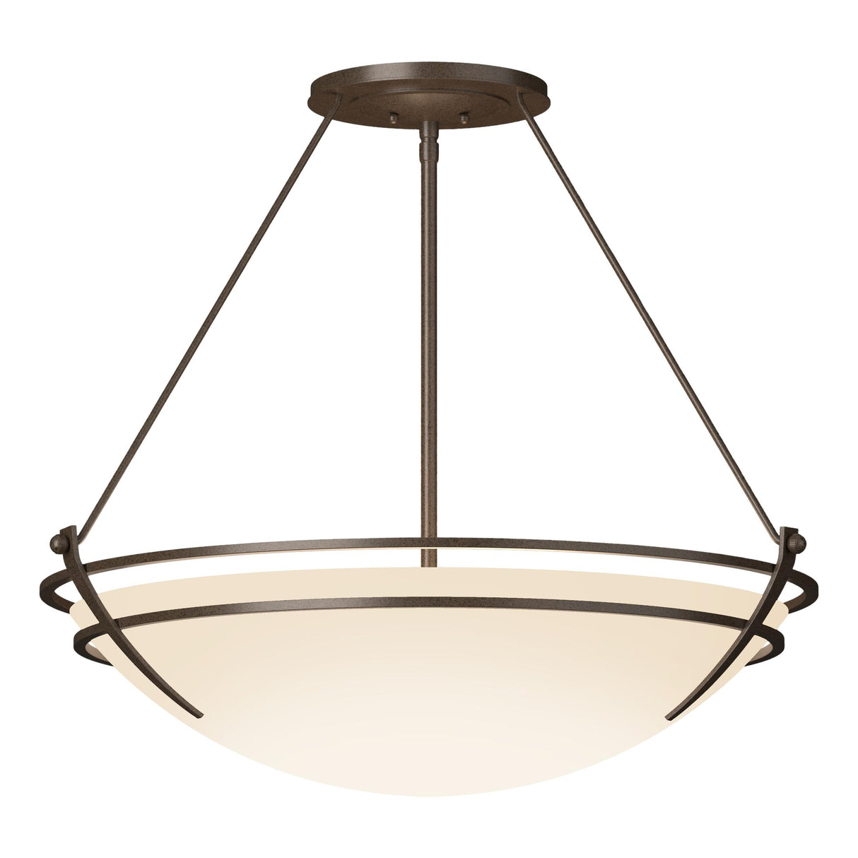 Hubbardton Forge 2001 Bronze Opal Glass (GG) Presidio Tryne Large Semi-Flush