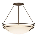 Hubbardton Forge 2001 Bronze Opal Glass (GG) Presidio Tryne Large Semi-Flush