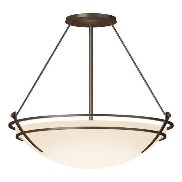 Hubbardton Forge 2001 Bronze Opal Glass (GG) Presidio Tryne Large Semi-Flush