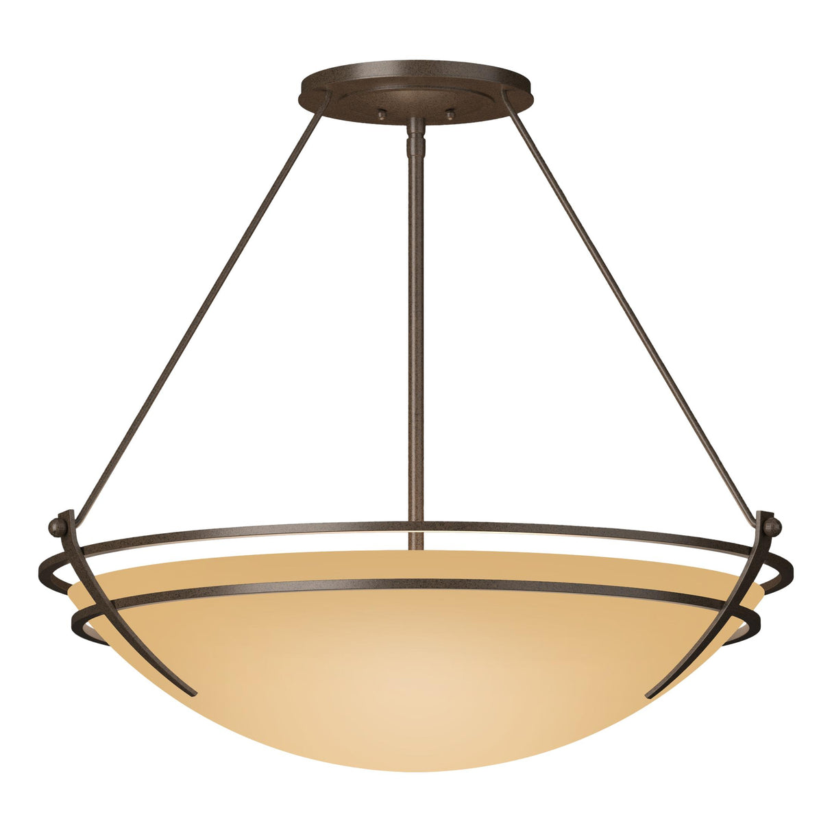 Hubbardton Forge 2001 Bronze Sand Glass (SS) Presidio Tryne Large Semi-Flush