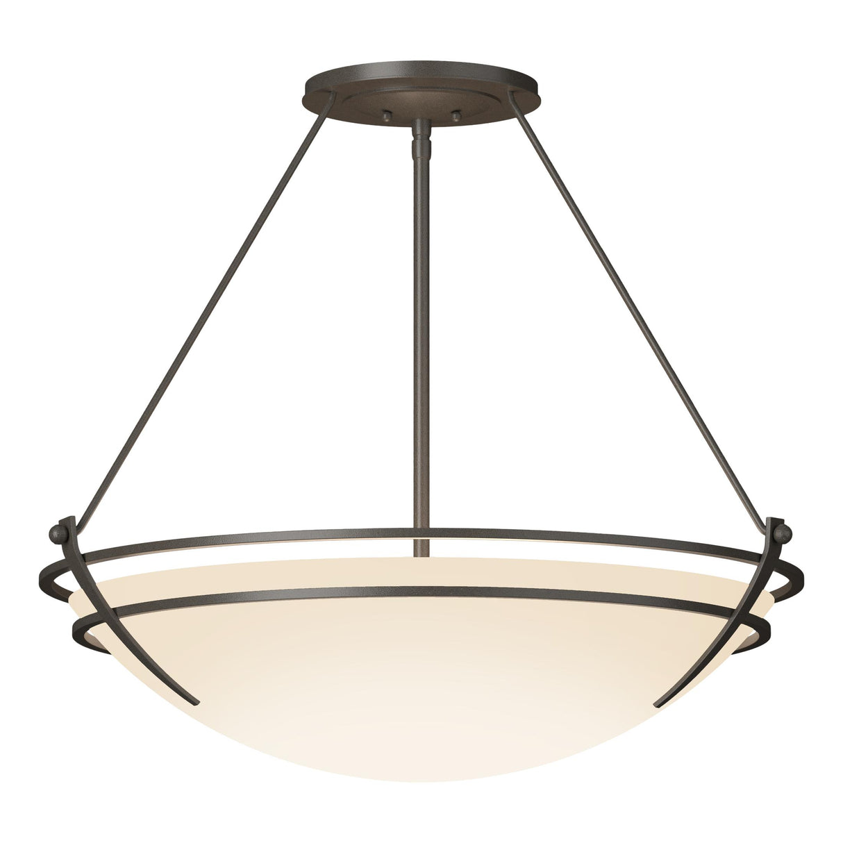 Hubbardton Forge 2001 Dark Smoke Opal Glass (GG) Presidio Tryne Large Semi-Flush