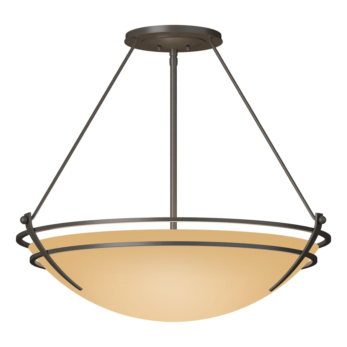 Hubbardton Forge 2001 Dark Smoke Sand Glass (SS) Presidio Tryne Large Semi-Flush