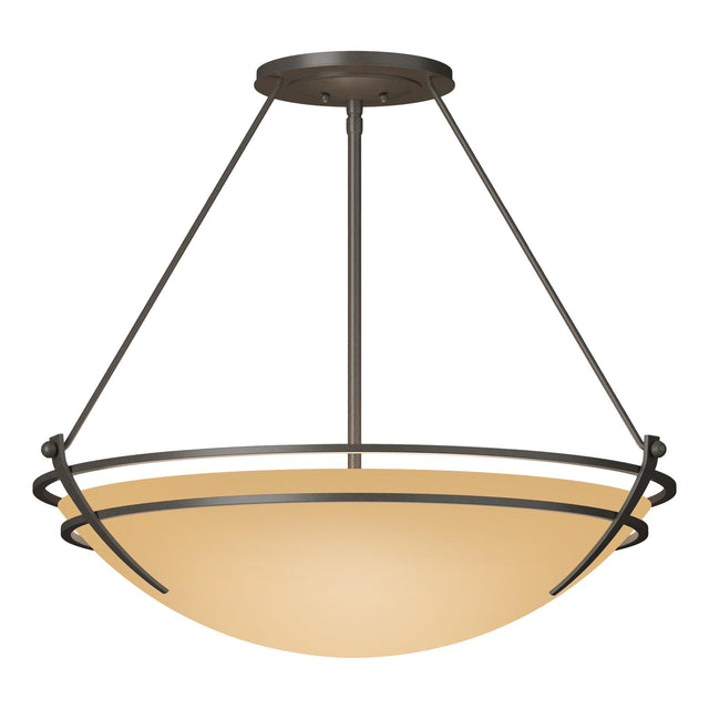 Hubbardton Forge 2001 Dark Smoke Sand Glass (SS) Presidio Tryne Large Semi-Flush