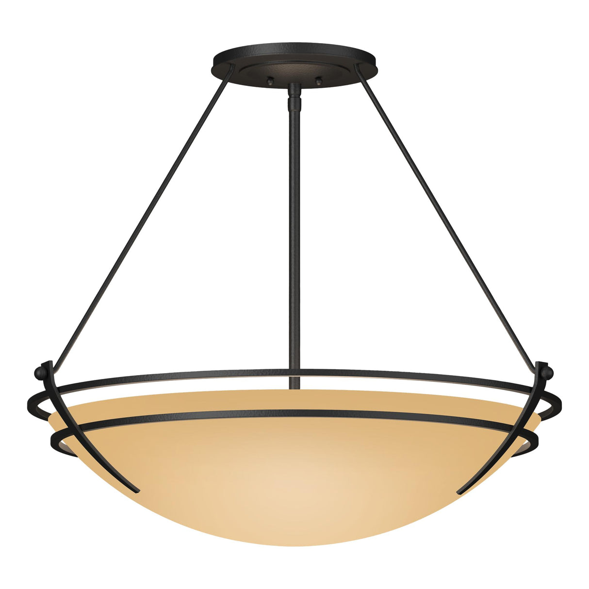 Hubbardton Forge 2001 Black Sand Glass (SS) Presidio Tryne Large Semi-Flush
