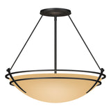 Hubbardton Forge 2001 Black Sand Glass (SS) Presidio Tryne Large Semi-Flush