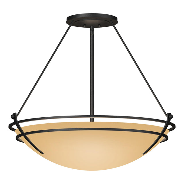 Hubbardton Forge 2001 Black Sand Glass (SS) Presidio Tryne Large Semi-Flush