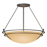 Hubbardton Forge 2001 Natural Iron Sand Glass (SS) Presidio Tryne Large Semi-Flush
