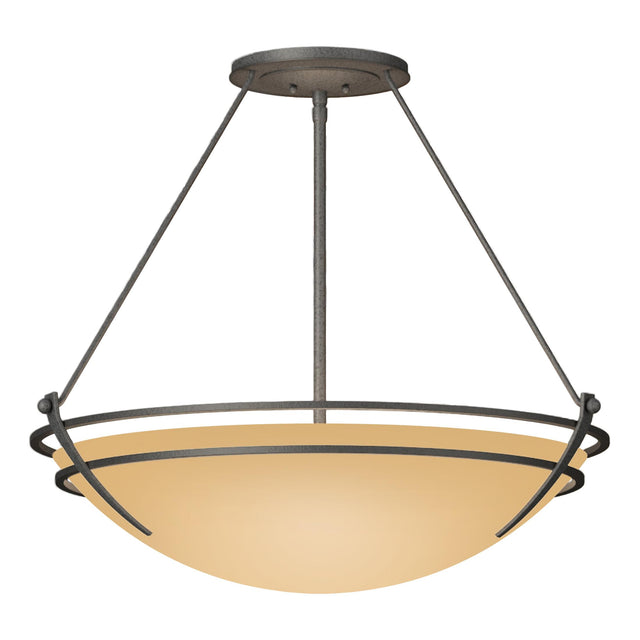 Hubbardton Forge 2001 Natural Iron Sand Glass (SS) Presidio Tryne Large Semi-Flush