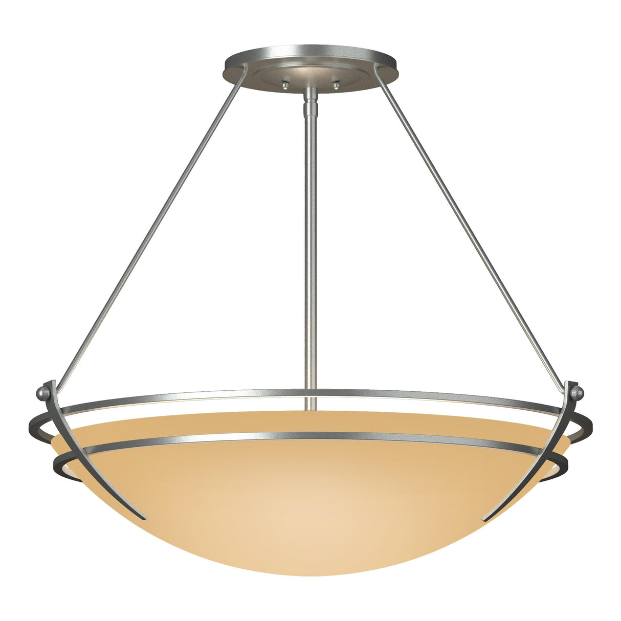 Hubbardton Forge 2001 Vintage Platinum Sand Glass (SS) Presidio Tryne Large Semi-Flush