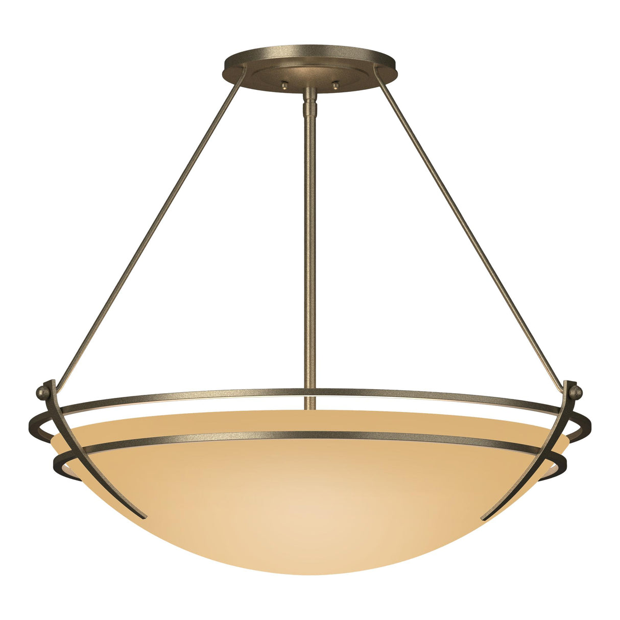 Hubbardton Forge 2001 Soft Gold Sand Glass (SS) Presidio Tryne Large Semi-Flush