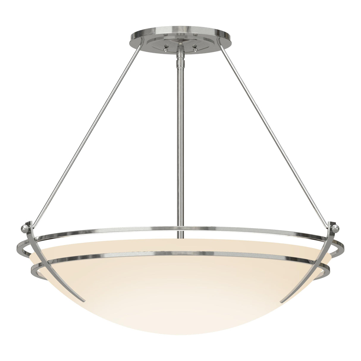 Hubbardton Forge 2001 Sterling Opal Glass (GG) Presidio Tryne Large Semi-Flush
