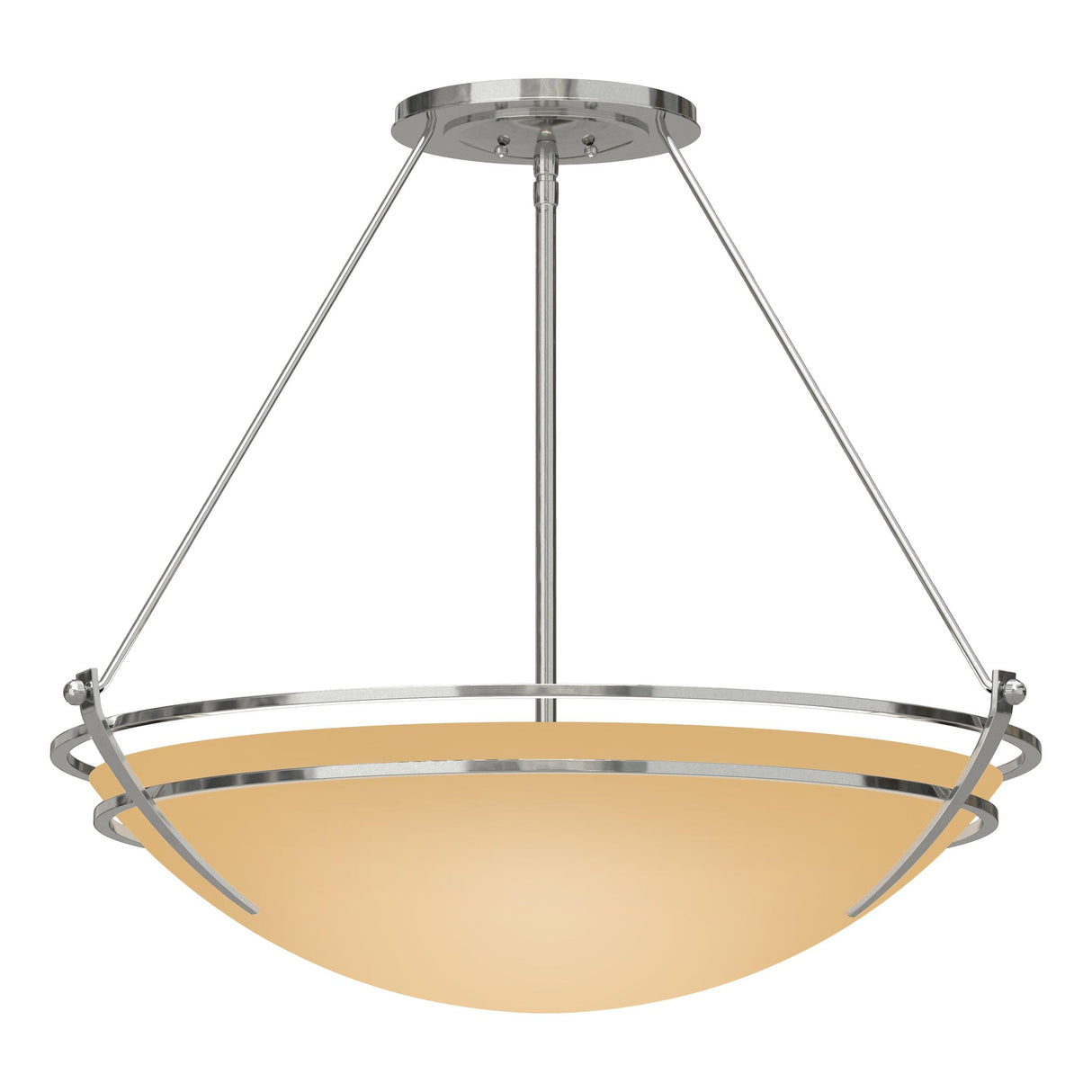 Hubbardton Forge 2001 Sterling Sand Glass (SS) Presidio Tryne Large Semi-Flush