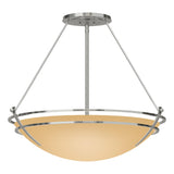 Hubbardton Forge 2001 Sterling Sand Glass (SS) Presidio Tryne Large Semi-Flush