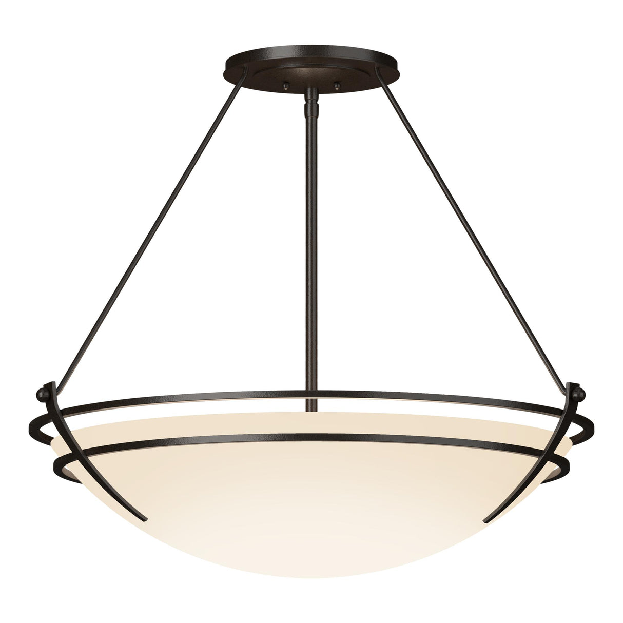 Hubbardton Forge 2001 Oil Rubbed Bronze Opal Glass (GG) Presidio Tryne Large Semi-Flush