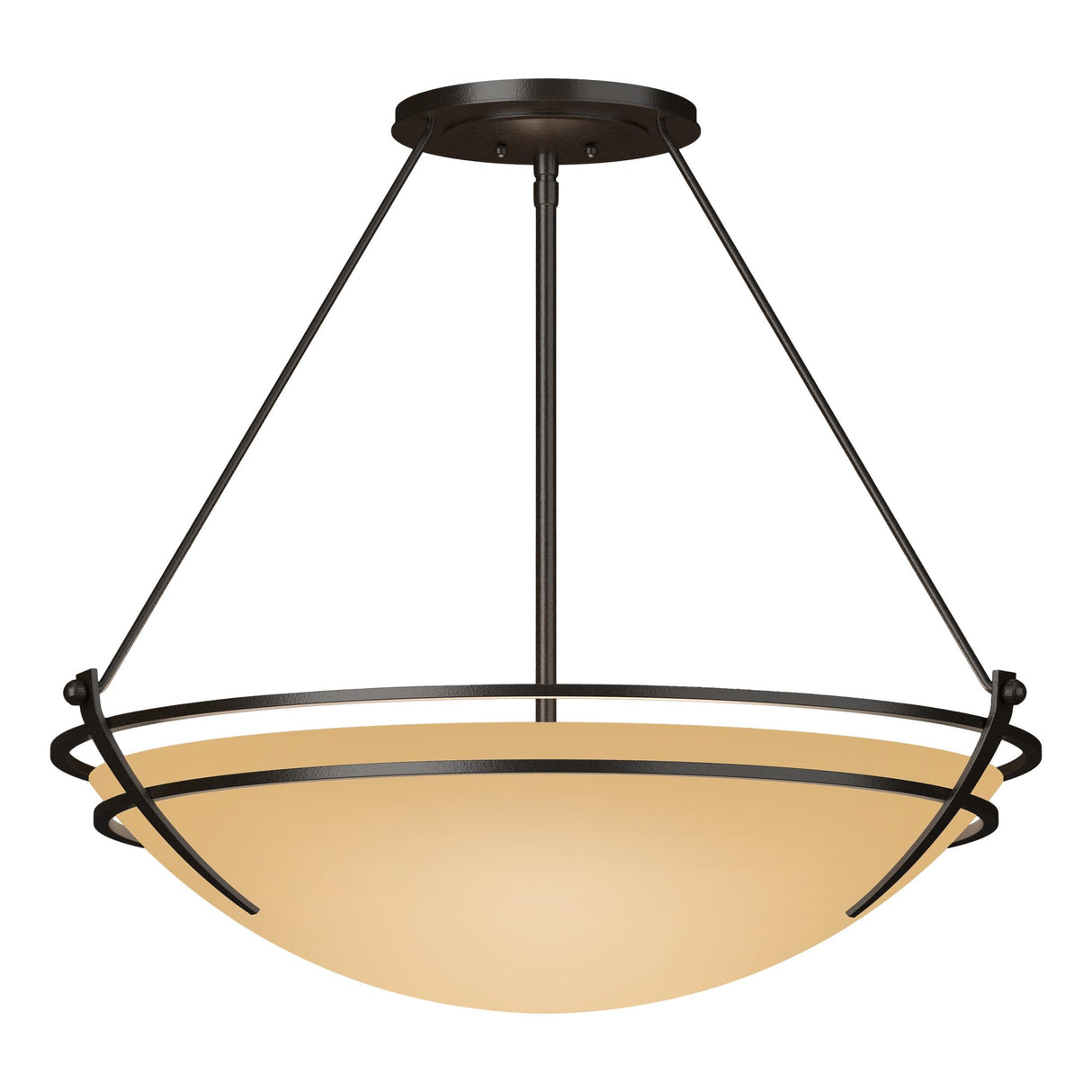 Hubbardton Forge 2001 Oil Rubbed Bronze Sand Glass (SS) Presidio Tryne Large Semi-Flush