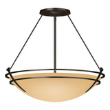 Hubbardton Forge 2001 Oil Rubbed Bronze Sand Glass (SS) Presidio Tryne Large Semi-Flush