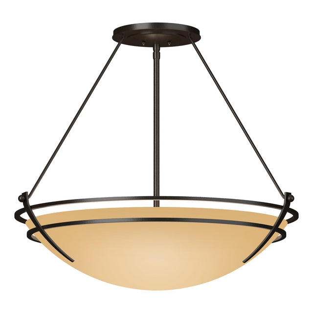 Hubbardton Forge 2001 Oil Rubbed Bronze Sand Glass (SS) Presidio Tryne Large Semi-Flush