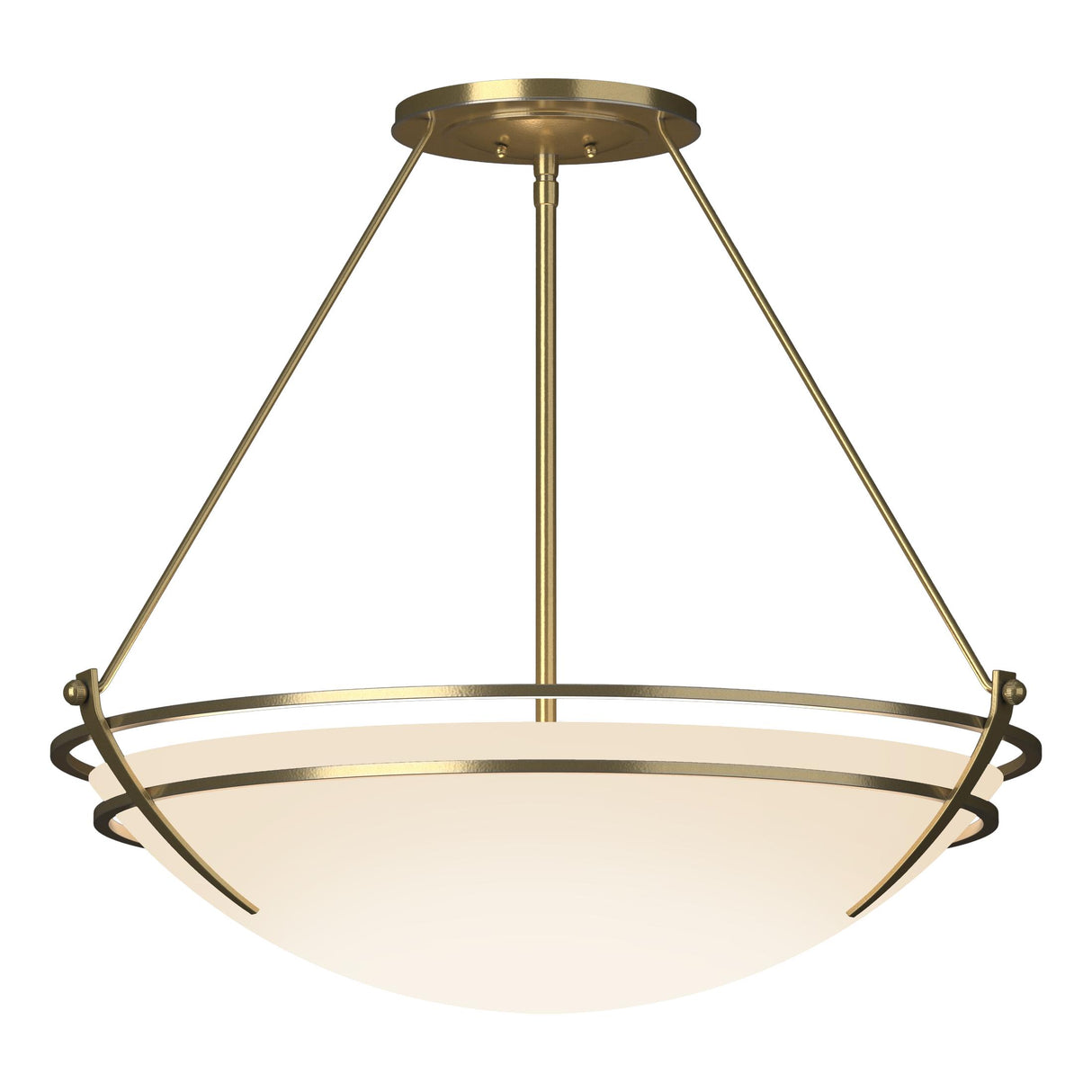 Hubbardton Forge 2001 Modern Brass Opal Glass (GG) Presidio Tryne Large Semi-Flush