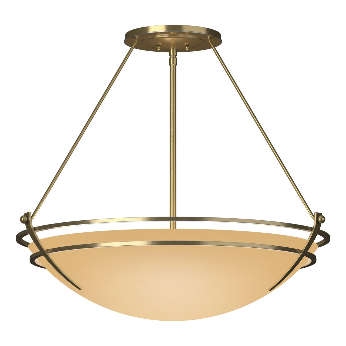 Hubbardton Forge 2001 Modern Brass Sand Glass (SS) Presidio Tryne Large Semi-Flush