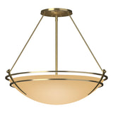 Hubbardton Forge 2001 Modern Brass Sand Glass (SS) Presidio Tryne Large Semi-Flush