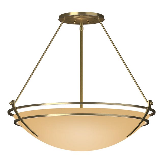 Hubbardton Forge 2001 Modern Brass Sand Glass (SS) Presidio Tryne Large Semi-Flush
