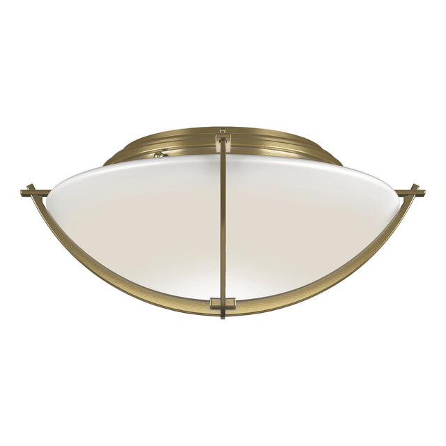Hubbardton Forge 2008 Modern Brass Opal Glass (GG) Compass Flush Mount