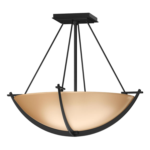 Hubbardton Forge 2008 Black Sand Glass (SS) Compass Small Semi-Flush