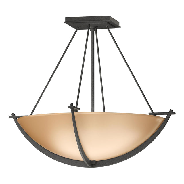 Hubbardton Forge 2008 Natural Iron Sand Glass (SS) Compass Small Semi-Flush