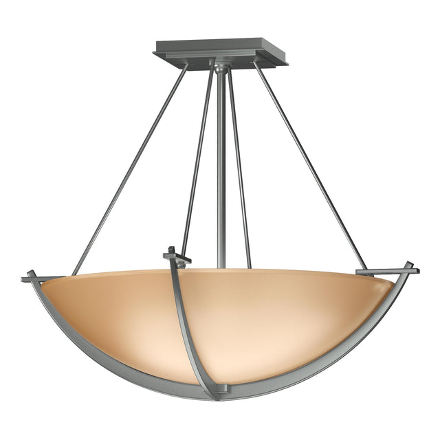Hubbardton Forge 2008 Vintage Platinum Sand Glass (SS) Compass Small Semi-Flush