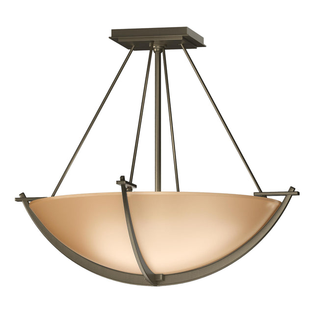 Hubbardton Forge 2008 Soft Gold Sand Glass (SS) Compass Small Semi-Flush