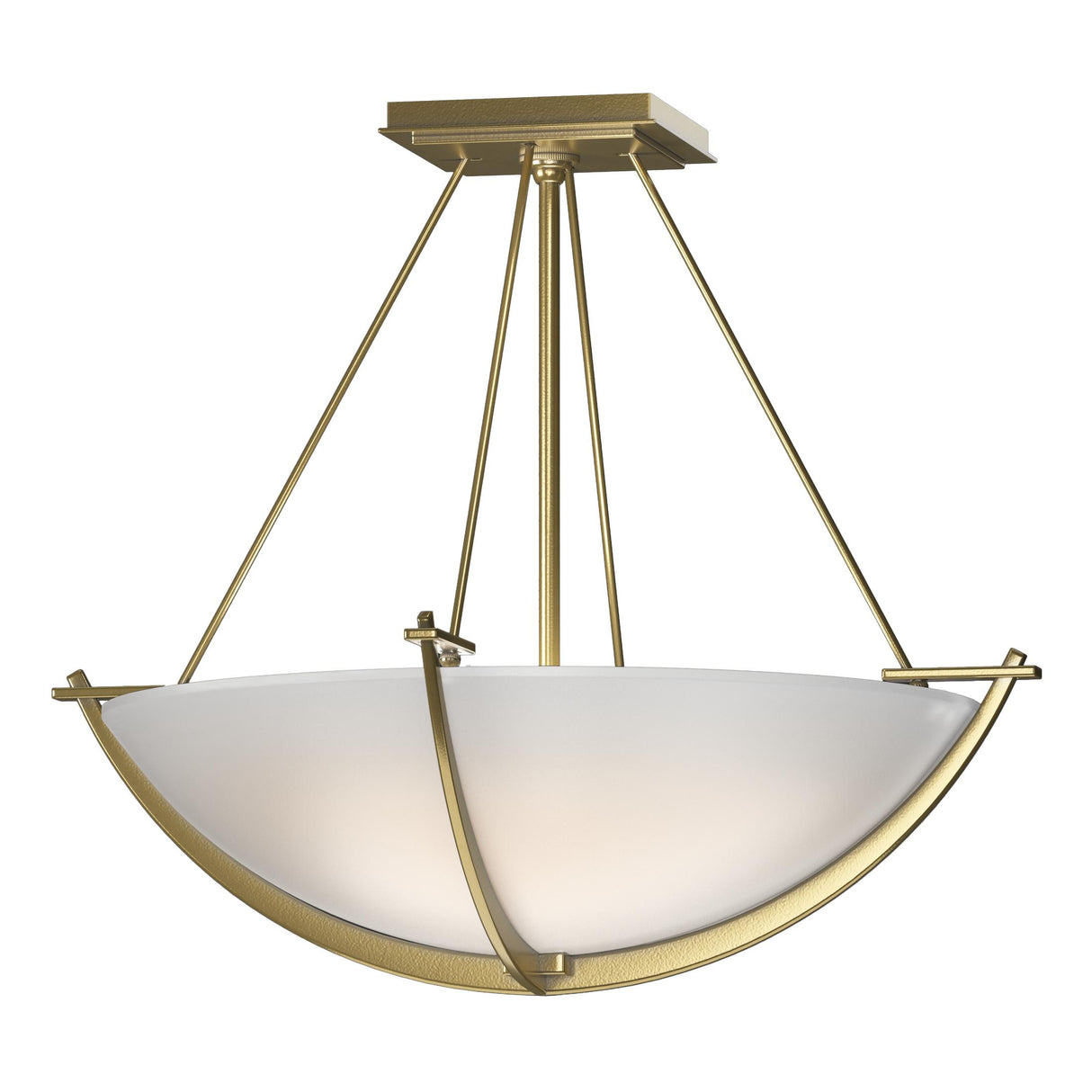 Hubbardton Forge 2008 Modern Brass Opal Glass (GG) Compass Small Semi-Flush