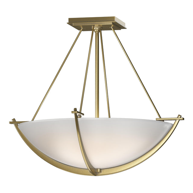 Hubbardton Forge 2008 Modern Brass Opal Glass (GG) Compass Small Semi-Flush