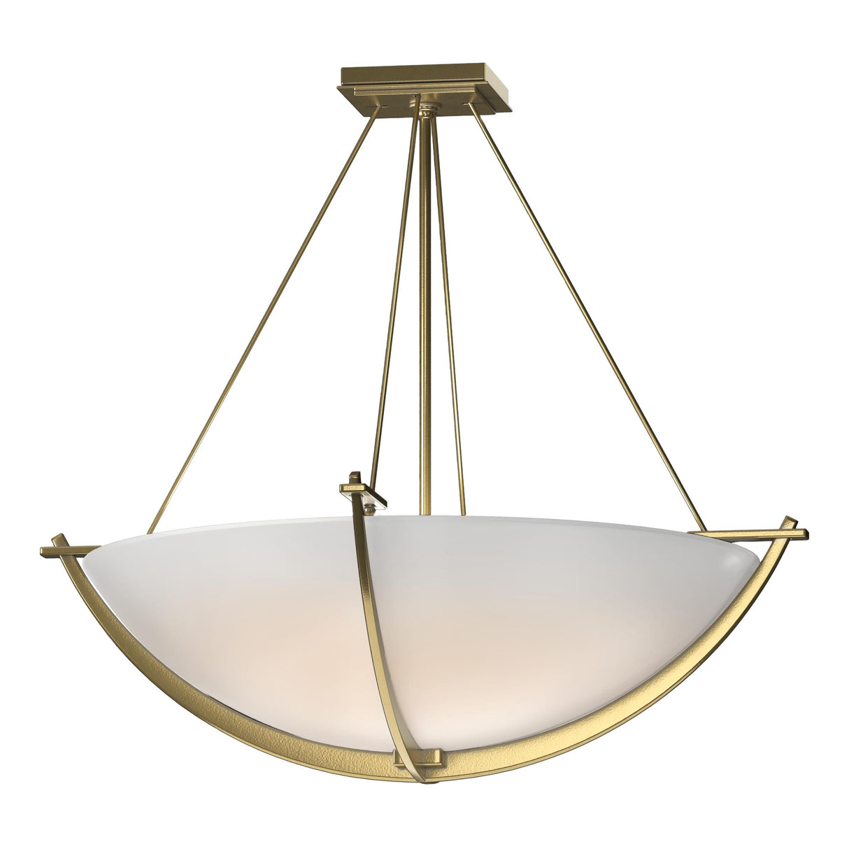 Hubbardton Forge 2008 Modern Brass Opal Glass (GG) Compass Large Semi-Flush