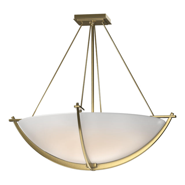 Hubbardton Forge 2008 Modern Brass Opal Glass (GG) Compass Large Semi-Flush