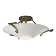 Hubbardton Forge 2010 Modern Brass Opal Glass (GG) Antasia Semi-Flush