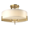 Hubbardton Forge 2011 Modern Brass Opal Glass (GG) Axis Semi-Flush