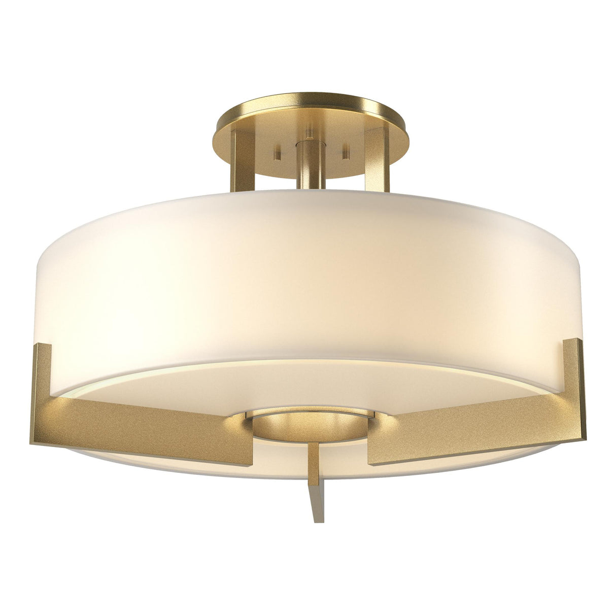 Hubbardton Forge 2011 Modern Brass Opal Glass (GG) Axis Semi-Flush