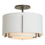 Hubbardton Forge 2008 Natural Iron Natural Anna Inner Shade & Natural Anna Outer Shade Exos Small Double Shade Semi-Flush